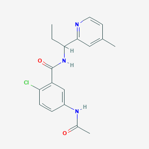 5-(acetylamino)-2-chloro-N-[1-(4-methylpyridin-2-yl)propyl]benzamide