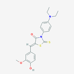 (5Z)-3-[4-(diethylamino)phenyl]-5-[(4-hydroxy-3-methoxyphenyl)methylidene]-2-sulfanylidene-1,3-thiazolidin-4-one