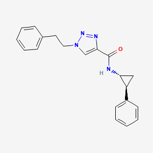 molecular formula C20H20N4O B3795995 N-[(1R,2S)-2-phenylcyclopropyl]-1-(2-phenylethyl)triazole-4-carboxamide 