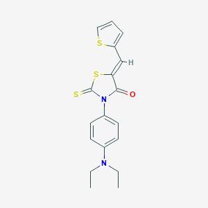 molecular formula C18H18N2OS3 B379601 3-[4-(Diethylamino)phenyl]-5-(2-thienylmethylene)-2-thioxo-1,3-thiazolidin-4-one CAS No. 1164524-33-7