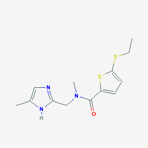 molecular formula C13H17N3OS2 B3796012 5-(ethylthio)-N-methyl-N-[(4-methyl-1H-imidazol-2-yl)methyl]-2-thiophenecarboxamide trifluoroacetate 