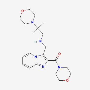 molecular formula C21H31N5O3 B3796016 2-methyl-2-(4-morpholinyl)-N-{[2-(4-morpholinylcarbonyl)imidazo[1,2-a]pyridin-3-yl]methyl}-1-propanamine 