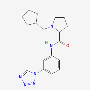 1-(cyclopentylmethyl)-N-[3-(1H-tetrazol-1-yl)phenyl]prolinamide