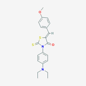 molecular formula C21H22N2O2S2 B379603 3-[4-(Diethylamino)phenyl]-5-(4-methoxybenzylidene)-2-thioxo-1,3-thiazolidin-4-one 