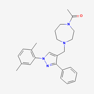 1-acetyl-4-{[1-(2,5-dimethylphenyl)-3-phenyl-1H-pyrazol-4-yl]methyl}-1,4-diazepane