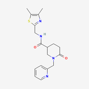 N-[(4,5-dimethyl-1,3-thiazol-2-yl)methyl]-6-oxo-1-(2-pyridinylmethyl)-3-piperidinecarboxamide