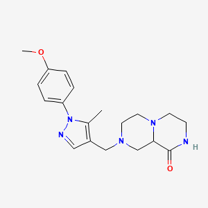 molecular formula C19H25N5O2 B3796077 8-{[1-(4-methoxyphenyl)-5-methyl-1H-pyrazol-4-yl]methyl}hexahydro-2H-pyrazino[1,2-a]pyrazin-1(6H)-one 