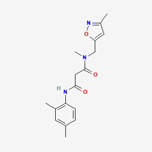 molecular formula C17H21N3O3 B3796113 N'-(2,4-dimethylphenyl)-N-methyl-N-[(3-methylisoxazol-5-yl)methyl]malonamide 