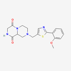 molecular formula C18H20N4O3S B3796134 8-{[2-(2-methoxyphenyl)-1,3-thiazol-5-yl]methyl}tetrahydro-2H-pyrazino[1,2-a]pyrazine-1,4(3H,6H)-dione 