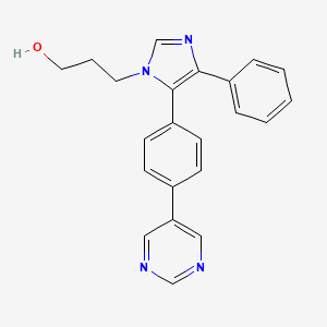 molecular formula C22H20N4O B3796155 3-[4-phenyl-5-(4-pyrimidin-5-ylphenyl)-1H-imidazol-1-yl]propan-1-ol 