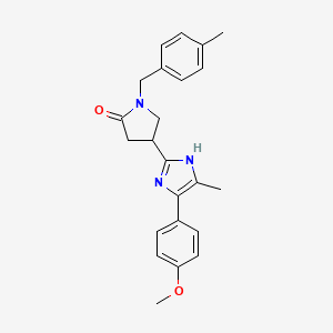 molecular formula C23H25N3O2 B3796181 4-[4-(4-methoxyphenyl)-5-methyl-1H-imidazol-2-yl]-1-(4-methylbenzyl)pyrrolidin-2-one 