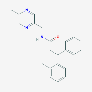 3-(2-methylphenyl)-N-[(5-methyl-2-pyrazinyl)methyl]-3-phenylpropanamide