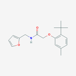 molecular formula C18H23NO3 B379626 2-(2-tert-butyl-5-methylphenoxy)-N-(2-furylmethyl)acetamide 
