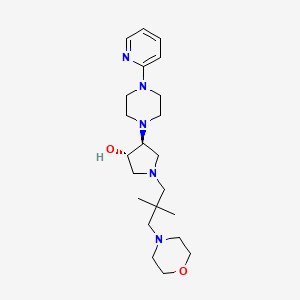 molecular formula C22H37N5O2 B3796268 (3S,4S)-1-(2,2-dimethyl-3-morpholin-4-ylpropyl)-4-(4-pyridin-2-ylpiperazin-1-yl)pyrrolidin-3-ol 