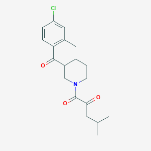 molecular formula C19H24ClNO3 B3796294 1-[3-(4-chloro-2-methylbenzoyl)piperidin-1-yl]-4-methylpentane-1,2-dione 