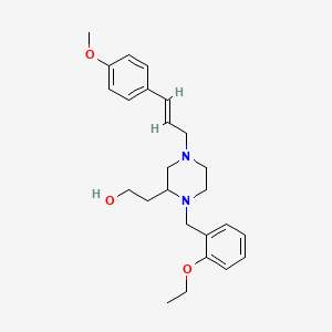 molecular formula C25H34N2O3 B3796299 2-{1-(2-ethoxybenzyl)-4-[(2E)-3-(4-methoxyphenyl)-2-propen-1-yl]-2-piperazinyl}ethanol 