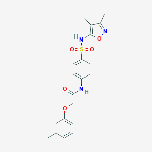 molecular formula C20H21N3O5S B379630 N-[4-(3,4-Dimethyl-isoxazol-5-ylsulfamoyl)-phenyl]-2-m-tolyloxy-acetamide CAS No. 292052-04-1