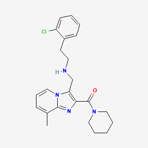 molecular formula C23H27ClN4O B3796309 2-(2-chlorophenyl)-N-{[8-methyl-2-(1-piperidinylcarbonyl)imidazo[1,2-a]pyridin-3-yl]methyl}ethanamine 