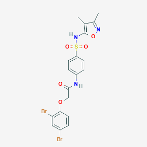 molecular formula C19H17Br2N3O5S B379631 2-(2,4-dibromophenoxy)-N-(4-{[(3,4-dimethyl-5-isoxazolyl)amino]sulfonyl}phenyl)acetamide 