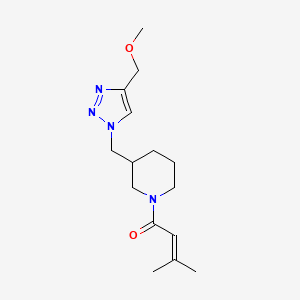 molecular formula C15H24N4O2 B3796323 3-{[4-(methoxymethyl)-1H-1,2,3-triazol-1-yl]methyl}-1-(3-methyl-2-butenoyl)piperidine 