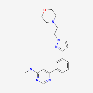 molecular formula C21H26N6O B3796328 N,N-dimethyl-6-(3-{1-[2-(4-morpholinyl)ethyl]-1H-pyrazol-3-yl}phenyl)-4-pyrimidinamine 