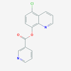 molecular formula C15H9ClN2O2 B379633 3-Pyridinecarboxylic acid (5-chloro-8-quinolinyl) ester 