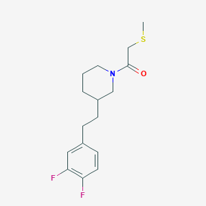 molecular formula C16H21F2NOS B3796332 3-[2-(3,4-difluorophenyl)ethyl]-1-[(methylthio)acetyl]piperidine 