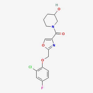 molecular formula C16H16ClFN2O4 B3796333 1-({2-[(2-chloro-4-fluorophenoxy)methyl]-1,3-oxazol-4-yl}carbonyl)-3-piperidinol 