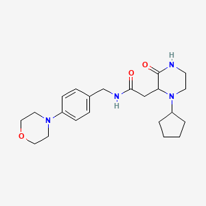 2-(1-cyclopentyl-3-oxo-2-piperazinyl)-N-[4-(4-morpholinyl)benzyl]acetamide