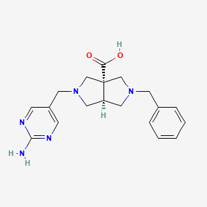 (3aS,6aS)-5-[(2-aminopyrimidin-5-yl)methyl]-2-benzyl-3,4,6,6a-tetrahydro-1H-pyrrolo[3,4-c]pyrrole-3a-carboxylic acid