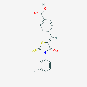 4-{[3-(3,4-Dimethylphenyl)-4-oxo-2-thioxo-1,3-thiazolidin-5-ylidene]methyl}benzoic acid