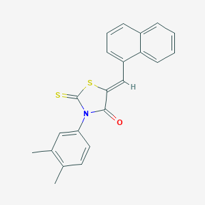 molecular formula C22H17NOS2 B379642 3-(3,4-Dimethylphenyl)-5-(1-naphthylmethylene)-2-thioxo-1,3-thiazolidin-4-one 