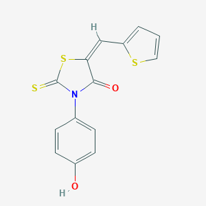 molecular formula C14H9NO2S3 B379645 3-(4-Hydroxyphenyl)-5-(2-thienylmethylene)-2-thioxo-1,3-thiazolidin-4-one 