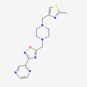 2-[5-({4-[(2-methyl-1,3-thiazol-4-yl)methyl]-1-piperazinyl}methyl)-1,2,4-oxadiazol-3-yl]pyrazine