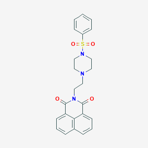 molecular formula C24H23N3O4S B379647 2-(2-(4-(phenylsulfonyl)piperazin-1-yl)ethyl)-1H-benzo[de]isoquinoline-1,3(2H)-dione CAS No. 324774-75-6