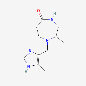 molecular formula C11H18N4O B3796506 2-methyl-1-[(4-methyl-1H-imidazol-5-yl)methyl]-1,4-diazepan-5-one 