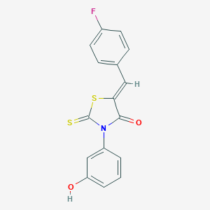 molecular formula C16H10FNO2S2 B379651 (5Z)-5-(4-fluorobenzylidene)-3-(3-hydroxyphenyl)-2-thioxo-1,3-thiazolidin-4-one CAS No. 385397-95-5