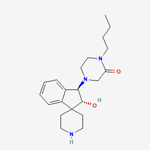 molecular formula C21H31N3O2 B3796512 1-butyl-4-[(1R,2R)-2-hydroxyspiro[1,2-dihydroindene-3,4'-piperidine]-1-yl]piperazin-2-one 