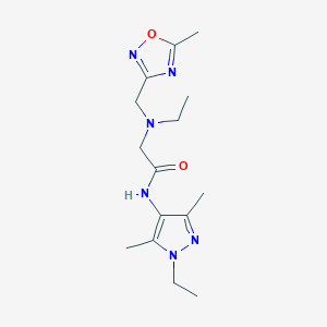 N-(1-ethyl-3,5-dimethyl-1H-pyrazol-4-yl)-2-{ethyl[(5-methyl-1,2,4-oxadiazol-3-yl)methyl]amino}acetamide