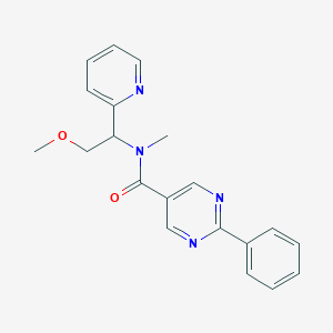 molecular formula C20H20N4O2 B3796540 N-(2-methoxy-1-pyridin-2-ylethyl)-N-methyl-2-phenylpyrimidine-5-carboxamide 