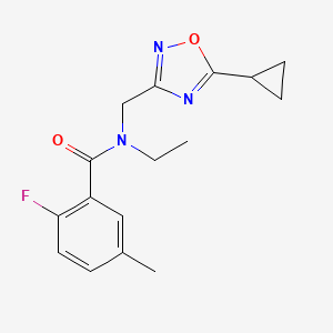 N-[(5-cyclopropyl-1,2,4-oxadiazol-3-yl)methyl]-N-ethyl-2-fluoro-5-methylbenzamide