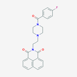 molecular formula C25H22FN3O3 B379655 2-[2-[4-(4-Fluorobenzoyl)piperazin-1-yl]ethyl]benzo[de]isoquinoline-1,3-dione CAS No. 304645-29-2