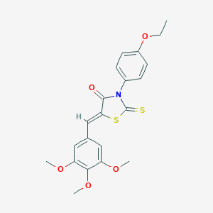 molecular formula C21H21NO5S2 B379656 3-(4-Ethoxyphenyl)-2-thioxo-5-(3,4,5-trimethoxybenzylidene)-1,3-thiazolidin-4-one CAS No. 306323-42-2