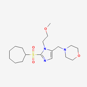 molecular formula C18H31N3O4S B3796566 4-{[2-(cycloheptylsulfonyl)-1-(2-methoxyethyl)-1H-imidazol-5-yl]methyl}morpholine 