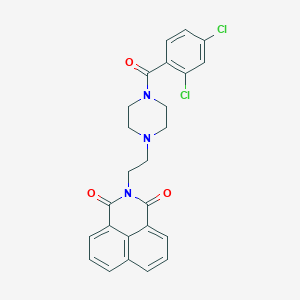molecular formula C25H21Cl2N3O3 B379657 2-{2-[4-(2,4-dichlorobenzoyl)-1-piperazinyl]ethyl}-1H-benzo[de]isoquinoline-1,3(2H)-dione 