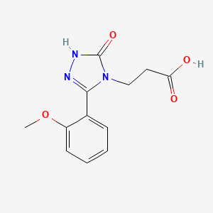 molecular formula C12H13N3O4 B3796573 3-[3-(2-methoxyphenyl)-5-oxo-1,5-dihydro-4H-1,2,4-triazol-4-yl]propanoic acid 