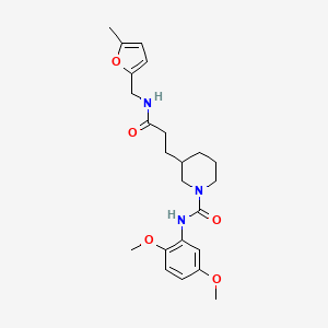 N-(2,5-dimethoxyphenyl)-3-[3-[(5-methylfuran-2-yl)methylamino]-3-oxopropyl]piperidine-1-carboxamide