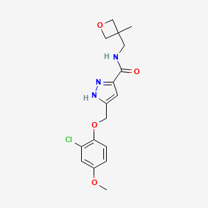 5-[(2-chloro-4-methoxyphenoxy)methyl]-N-[(3-methyl-3-oxetanyl)methyl]-1H-pyrazole-3-carboxamide