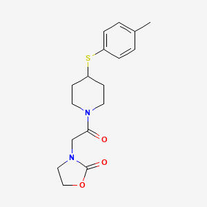 molecular formula C17H22N2O3S B3796583 3-[2-[4-(4-Methylphenyl)sulfanylpiperidin-1-yl]-2-oxoethyl]-1,3-oxazolidin-2-one 