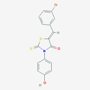 molecular formula C16H10BrNO2S2 B379659 (5Z)-5-(3-bromobenzylidene)-3-(4-hydroxyphenyl)-2-thioxo-1,3-thiazolidin-4-one 